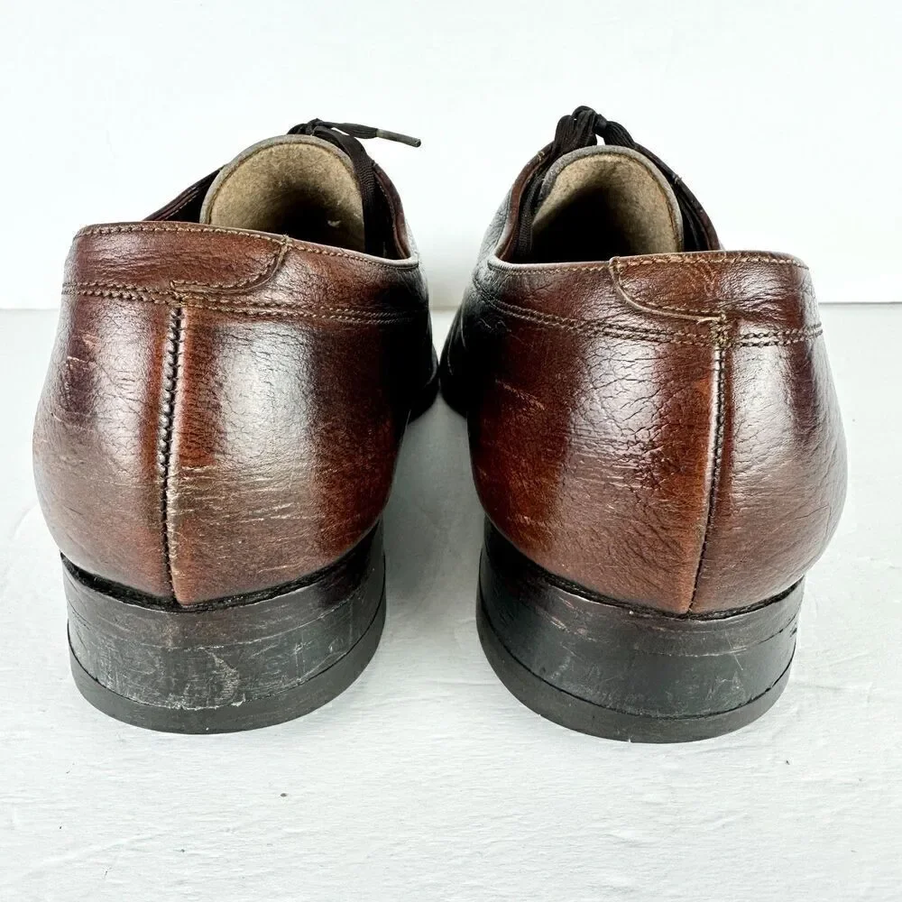 Florsheim Plain Toe Oxford Dress Shoe Size 8 Brown Leather